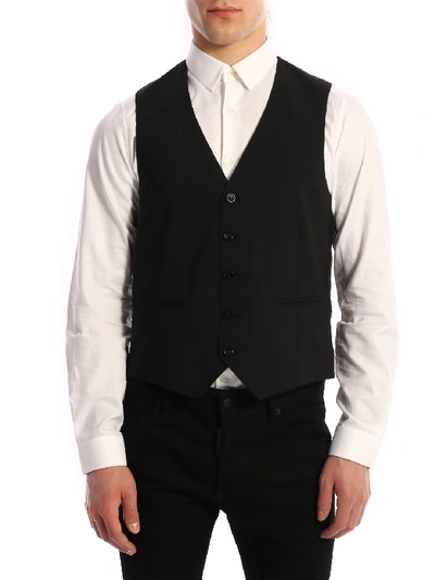 Tonello Wool Vest Black In Black