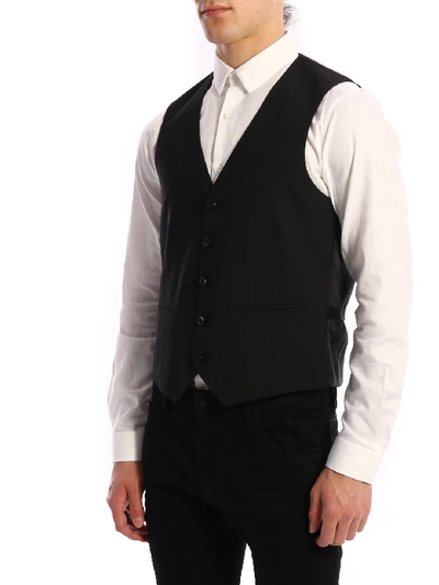 Tonello Wool Vest Black In Black