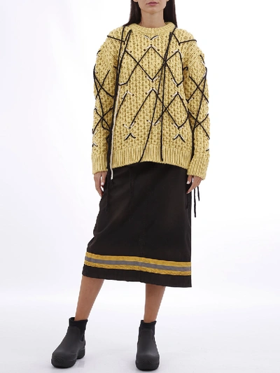 Shop Calvin Klein 205w39nyc Jumper In Embroidered Honeycomb In Yellow