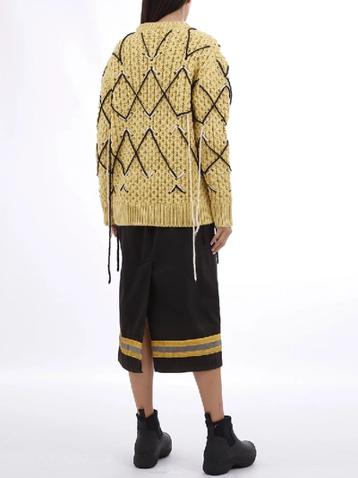 Shop Calvin Klein 205w39nyc Jumper In Embroidered Honeycomb In Yellow