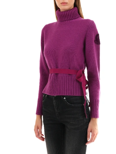 Shop Moncler Purple Pullover