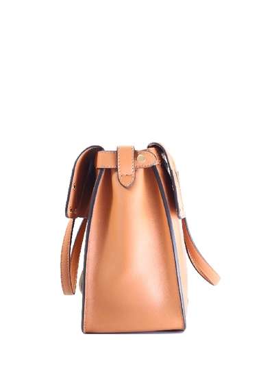 Shop Fendi Big Flip Bag In Beige