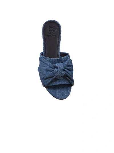 Shop Tory Burch Annabelle Bow Slides In Blue