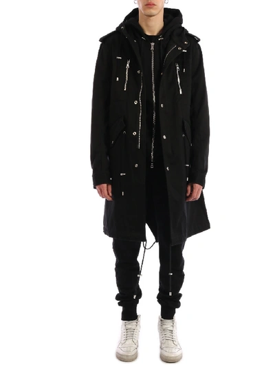 Shop Balmain Black Cotton Jacket