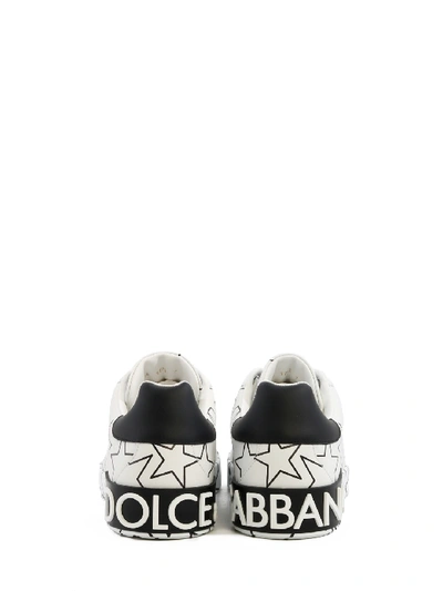 Shop Dolce & Gabbana Portofino Sneakers With Stars In White