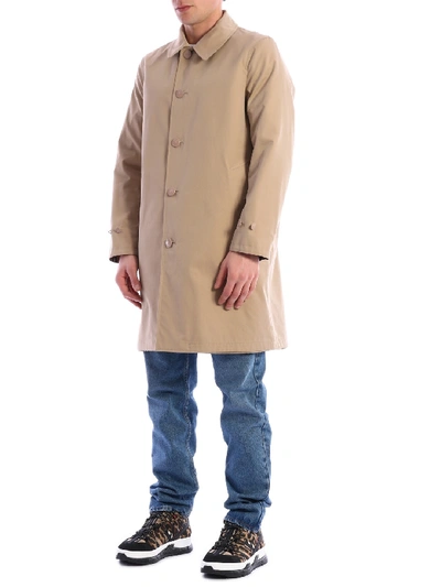 Shop Burberry Car Coat Reversible In Beige