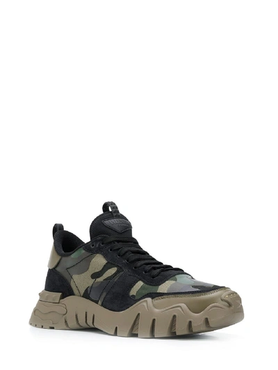 Shop Valentino Sneaker Rockrunner Plus Camouflage In Green