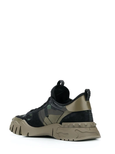 Shop Valentino Sneaker Rockrunner Plus Camouflage In Green
