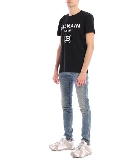 Shop Balmain T-shirt Logo Black