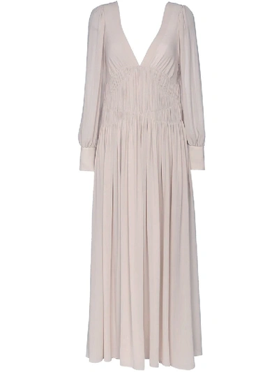 Shop Stella Mccartney Long Dress With Drapery In White