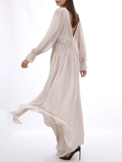 Shop Stella Mccartney Long Dress With Drapery In White