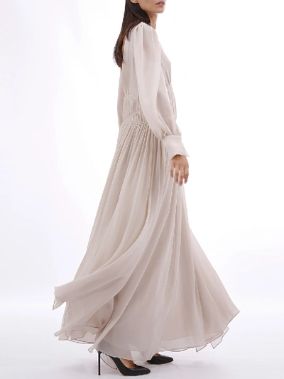 Shop Stella Mccartney Long Dress With Drapery In White