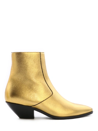 Shop Saint Laurent Boots West 45 Gold