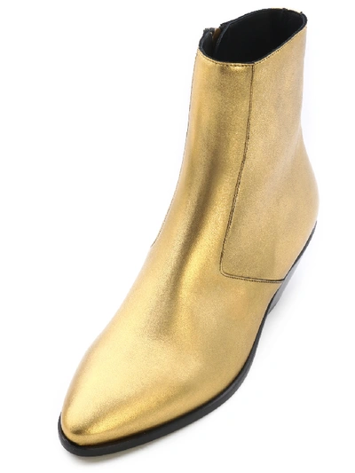 Shop Saint Laurent Boots West 45 Gold