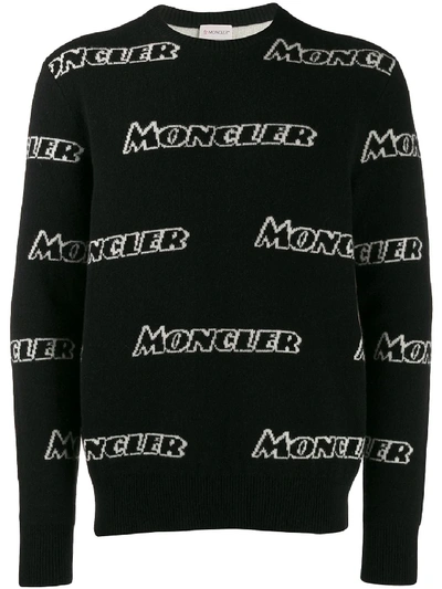 Shop Moncler Wool Sweater Black