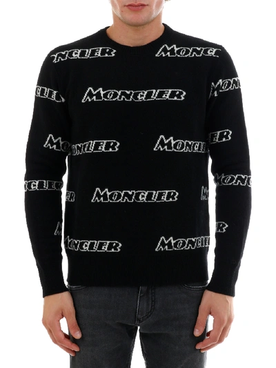 Shop Moncler Wool Sweater Black