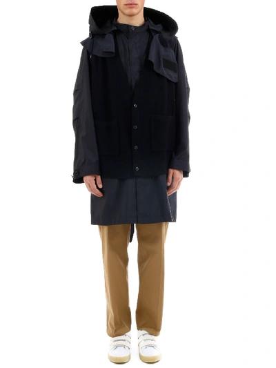 Shop Burberry Blue Parka