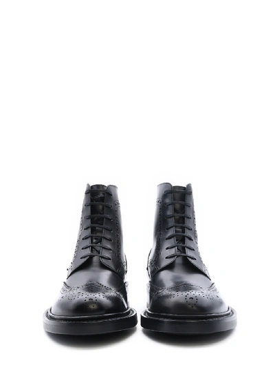 Shop Saint Laurent Leather Ankle Boots In Black