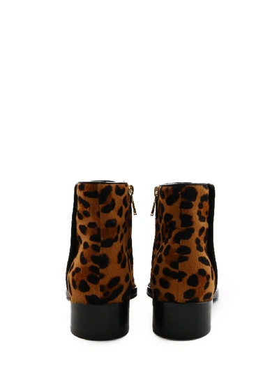 Shop Dolce & Gabbana Animal Print Ankle Boots In Brown