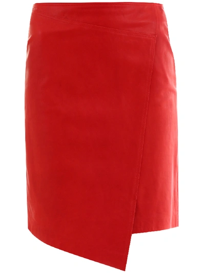 Shop Arma Leather Miniskirt Red