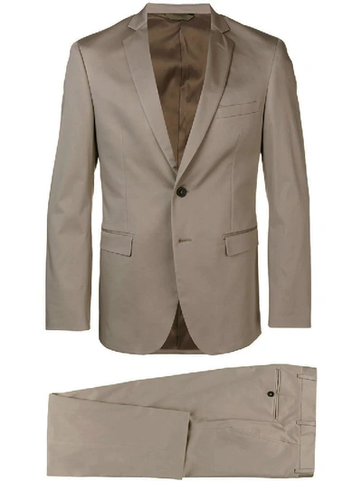 Shop Tonello Beige Suit In Stetch Wool