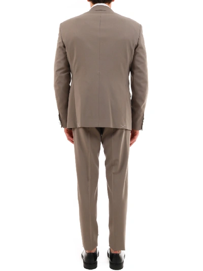 Shop Tonello Beige Suit In Stetch Wool