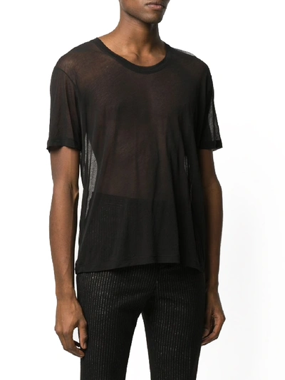 Shop Saint Laurent T-shirt Transparent Cotton In Black