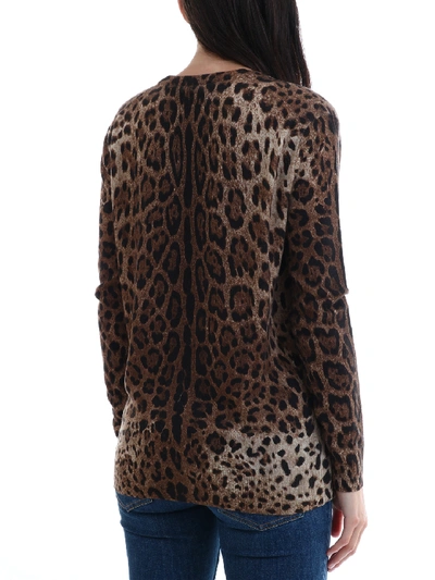 Shop Dolce & Gabbana Cashmere Sweater Leo In Brown
