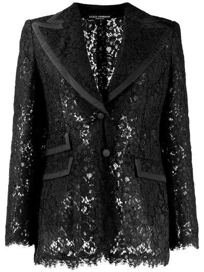 Shop Dolce & Gabbana Lace Jacket Black