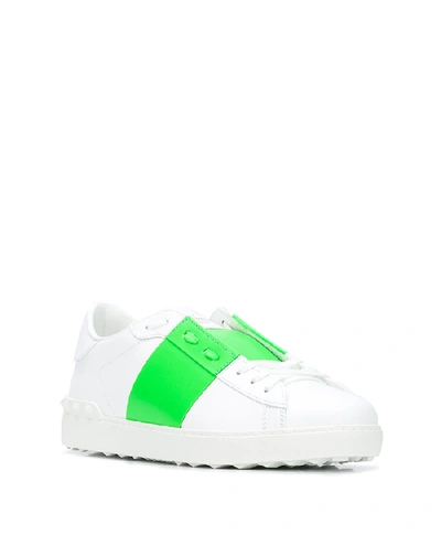 Shop Valentino Open Fluo Band Sneakers In White