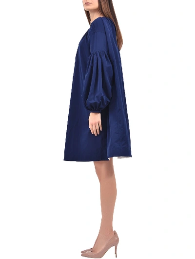 Shop Calvin Klein 205w39nyc Lace Detail Bishop Dress In Blue