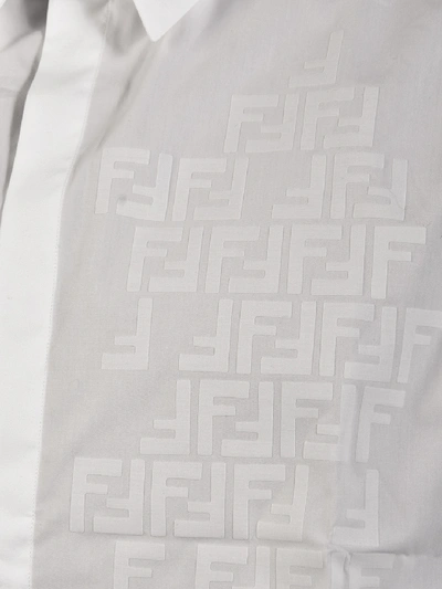 Shop Fendi Cotton Shirt Ff In White