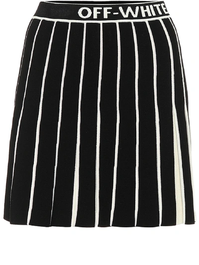 Off-white Contrasting Pleated Skirt In Black