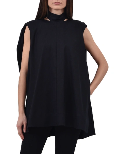 Shop Celine Cotton And Wool Top In Black