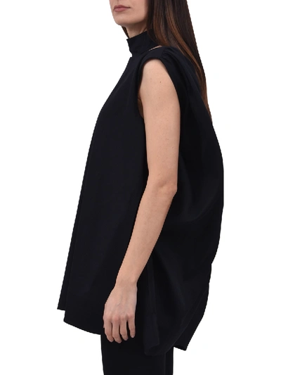 Shop Celine Cotton And Wool Top In Black