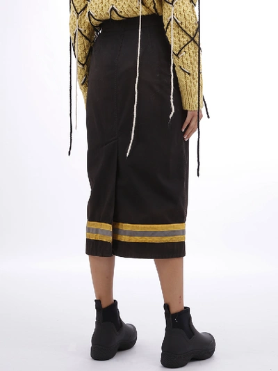 Calvin Klein 205w39nyc High-waist Reflective Stripe Midi Skirt In Black