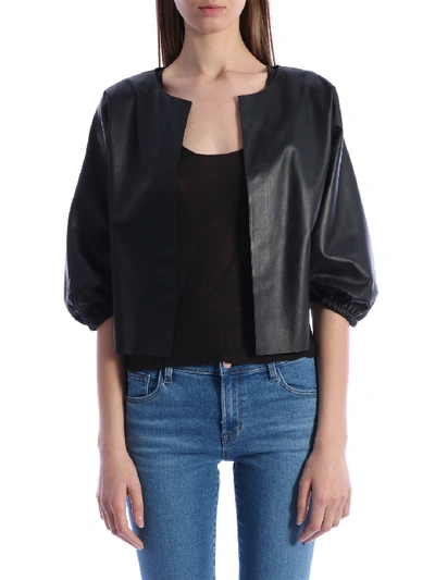 Shop Arma Leather Jacket Black