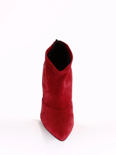 Shop Roger Vivier Ankle Boot Choc Real V Red