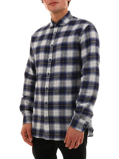 Shop Dsquared2 Check Shirt In Blue