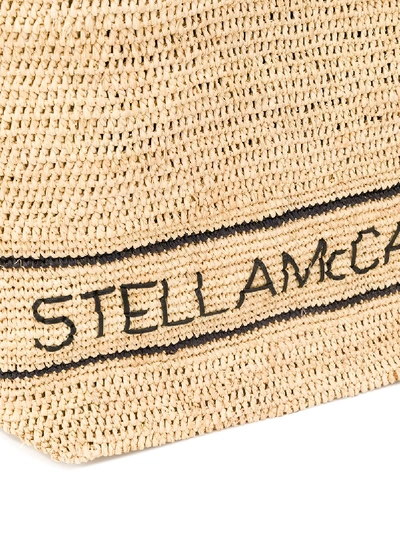 Shop Stella Mccartney Raffia Shopping Bag In Beige