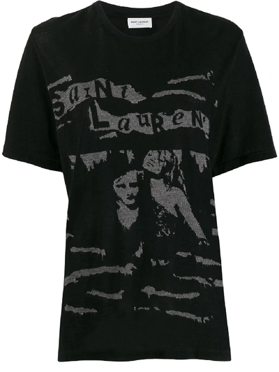 Shop Saint Laurent T-shirt Over Black