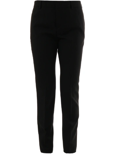 Shop Saint Laurent Slim Trousers Black