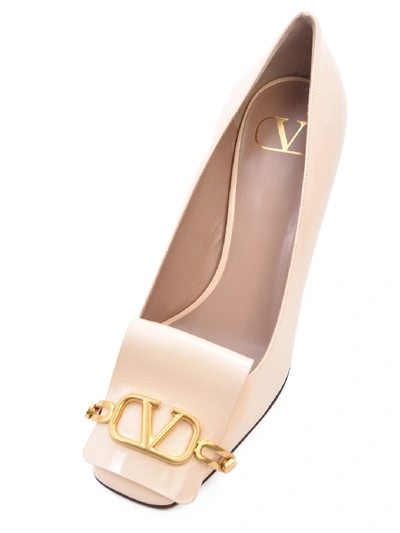 Shop Valentino Vlogo Pump Powder In Pink