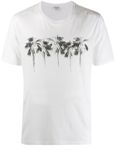 Shop Saint Laurent T-shirt With Palms In White