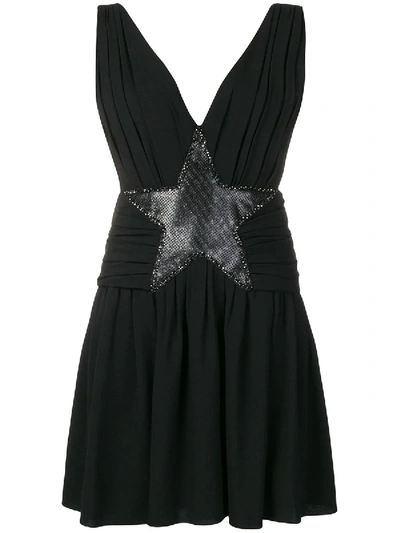 Shop Saint Laurent Dress With Star In Black