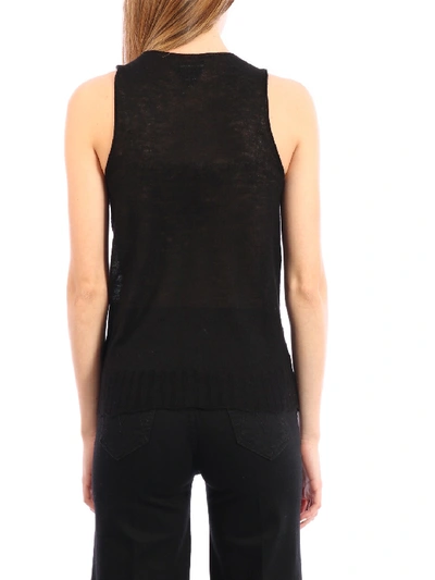 Shop Bottega Veneta Black Cashmere Top