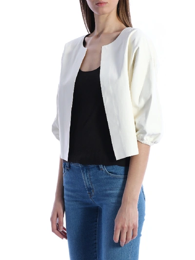 Shop Arma Leather Jacket White