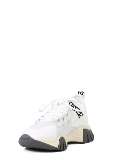 Shop Versace Greca Key Sneakers In White