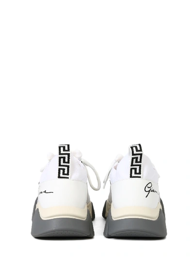 Shop Versace Greca Key Sneakers In White