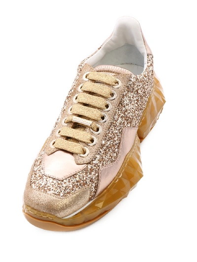 Shop Jimmy Choo Sneakers Diamond Gold Glitter